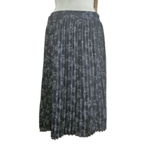 Black Abstract Face Print Pleated Skirt Size Medium - £19.71 GBP