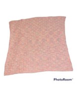 Handmade Crochet Baby Blanket Knitted Afghan Crib Pastels Pink 33x34&quot; - $22.41
