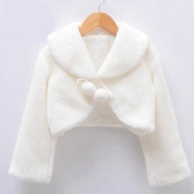 Girls faux fur bolero shrug - Flower Girl Shawl Dress - Communion Coat  - $41.08
