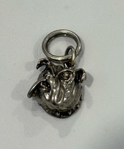 Vintage 925 Sterling Silver English Bulldog Dog Head Face Pendant Bracel... - $51.98