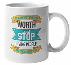 Know Your Worth. Inspirational Self Love &amp; Respect Coffee &amp; Tea Mug (11oz) - £15.48 GBP