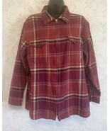 Mountain Lake Women&#39;s Red Plaid Front Zipper Long Sleeve Flannel Shaket ... - $21.66