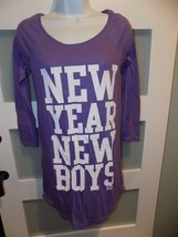 Victoria&#39;s Secret PINK NEW YEAR NEW BOYS Purple NightGown Size XS Women&#39;s - £15.51 GBP