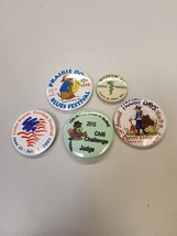 lot of 5 pin back buttons Cedar Rapids Prairie Du Chien Festival - £8.45 GBP