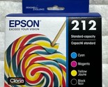 Epson 212 Black Cyan Magenta Yellow Ink Cartridge Set T212120-BCS Exp 2027+ - $44.98