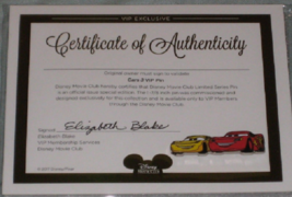 *Cars 3 Disney Movie Club Pin VIP With Certificate Of Authenticity NEW - $9.85