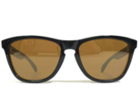 Oakley Sunglasses Frogskins 03-223 Polished Black Round Square Brown Lenses - $93.13