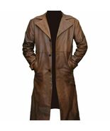 Walnut Brown Leather Coat - €529,28 EUR