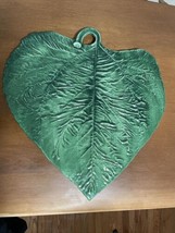 Porcelain Green Grape Leaf Plate Platter made in Italy 14”x13” - £15.20 GBP