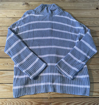 caslon NWT Women’s mock neck stripe sweater size L grey pink e2 - £13.21 GBP