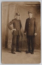 RPPC Willard NY Two Firemen Wheat Leaf Hat Pin 1908 to Dansville Postcard J23 - £15.99 GBP