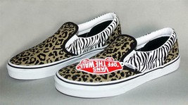 VANS Animal Print Leopard Zebra Classic Slip-on Shoes Sneakers Wm&#39;s 8.5 NWT - £53.80 GBP