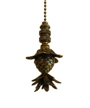 Blooming Pineapple Ceiling Fan Pull,  3&quot;h with 12&quot; Antiqued Brass Chain - £19.70 GBP