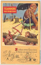 Lawson Wood-Monkeys-Salesman Sample Calendar Art 1946-folds out-FN - £38.30 GBP