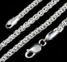 3.5MM Solid 925 Sterling Silver Italian Spiga Wheat Chain Necklace Made In Italy - £26.86 GBP+