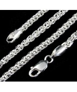 3.5MM Solid 925 Sterling Silver Italian SPIGA WHEAT CHAIN Necklace Made ... - £26.93 GBP+