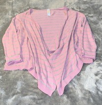 Girls Size XL 14-16 Cherokee Pink / Gray Striped Cardigan Sweater EUC - £11.99 GBP