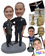 Personalized Bobblehead Police Couple In Their Uniform Embracing Each Other Posi - £118.52 GBP