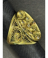  18K Gold Round Filigree Signet Ring w/ Diamonds - $9,500.00