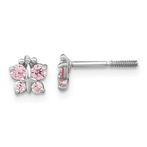 14k Gold Madi K Polished Pink CZ Butterfly Post Earrings GK947 - £66.04 GBP