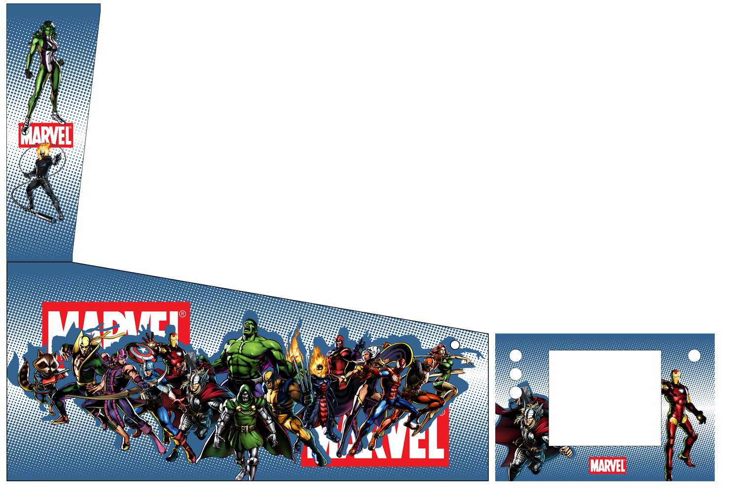 MARVEL PINBALL Pinball Decal Pinball Cabinet Graphic Art  Vinyl Sti