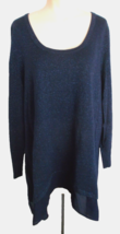 Size 2X Soft Stretch Long Sleeve Blue/Black Silver Metallic APT 9 - £5.95 GBP