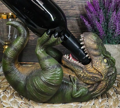Dino Wino Prehistoric Dinosaur Thirsty T-Rex Wine Bottle Holder 9.25&quot;Long Trex - £27.16 GBP