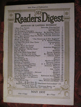 Readers Digest May 1937 Stephen Crane VanWyck Brooks Kathleen Norris Helen Hayes - £5.41 GBP