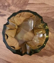 Vintage Heavy Green Glass Shamrock Ashtray / Dish - £18.36 GBP