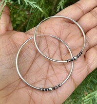 925 Sterling Silver Handmade Tribal Hoop Earrings, Huggies 4.01 gm - $23.51