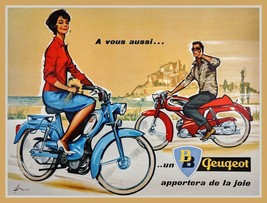 12742.Decoration Poster.Home wall.Room art design.Retro motorcycle French girl - £12.86 GBP+