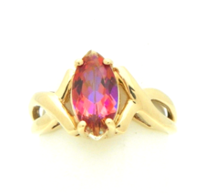 MULTI-COLOR Topaz Solitaire Ring Real Solid 10k Gold 2.9 G Size 7.25 - £353.66 GBP