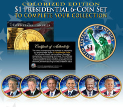 Living Presidents 2020-21 Presidential $1 Us Dollar Colorized 2-SIDED 6-Coin Set - £22.38 GBP
