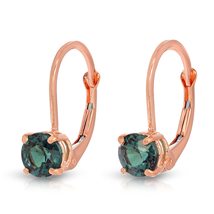 Galaxy Gold GG 14K Solid Rose Gold Lever Back Earrings with Round Shape ... - £215.51 GBP+