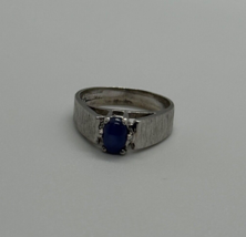 925 Sterling Silver Blue Star Sapphire Ring Size 4 - £69.00 GBP