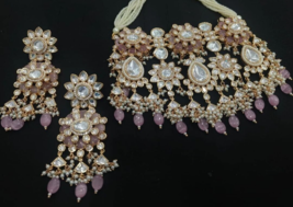Bollywood Style Plaqué Or Indien Un Coupe Kundan Cou Collier Ensemble Bijoux - £521.84 GBP