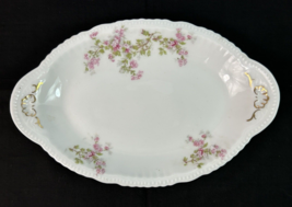 Vintage Antique Victoria Austria 347 Pink Floral Oval Serving Gold Trim ... - $14.85