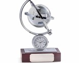 Bey Berk Austin&quot;Globe Gyro Quartz Clock with Chrome Accents on Mahogany ... - £48.59 GBP