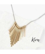 Plunder Design Trendy Jewelry Kira Gold Bars Silver Chain Necklace PN1801 - £7.06 GBP