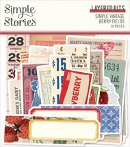 Simple Vintage Berry Fields Bits &amp; Pieces Die-Cuts 18/Pkg-Layered - $16.99