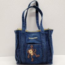 Vintage Aeropostale Denim Bag Girls Purse Monkey Banana Blue Yellow Tote - £35.60 GBP
