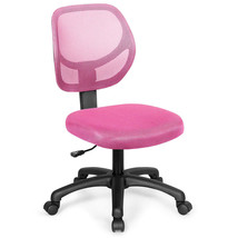 Low-back Computer Task Chair with Adjustable Height and Swivel Casters-Pink - C - £73.04 GBP