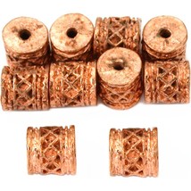 Bali Barrel Copper Plated Beads 7mm 16 Grams 10Pcs Approx. - £5.44 GBP