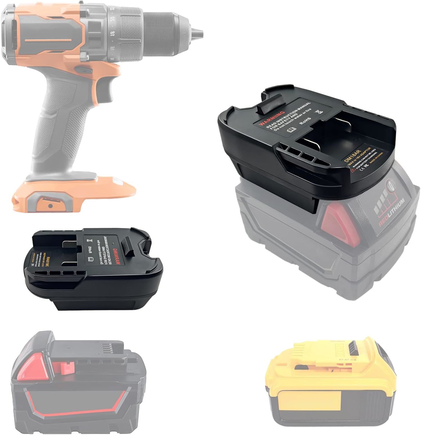 Urun Adapter Converter For Milwaukee 18V Battery To For Ridgid Aeg 18V C... - $23.44