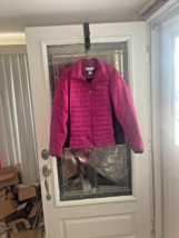Columbia Jacket Womens M Pink / Black  Insulated Quilted Zip  Pillow Puf... - $19.75