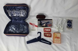 TWA Airlines Travel Kit Toiletry Bag Hangar TWA Patches Playing Cards Postcard - £14.59 GBP