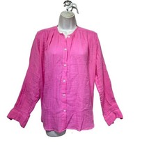 Mille Resort &amp; Travel Pink Florian Long Sleeve Top Blouse - £27.18 GBP