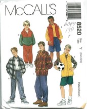 McCalls Sewing Pattern 8520 Boys Jacket Top Pants Shorts Size Med-Xlg - $8.06