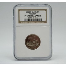 2000 S Clad Virginia State Statehood Quarter 25C NGC PF69 Ultra Cameo - £11.42 GBP