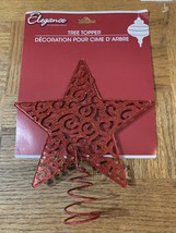 Elegance Christmas Tree Topper Red Glitter Star - $365.93 MXN